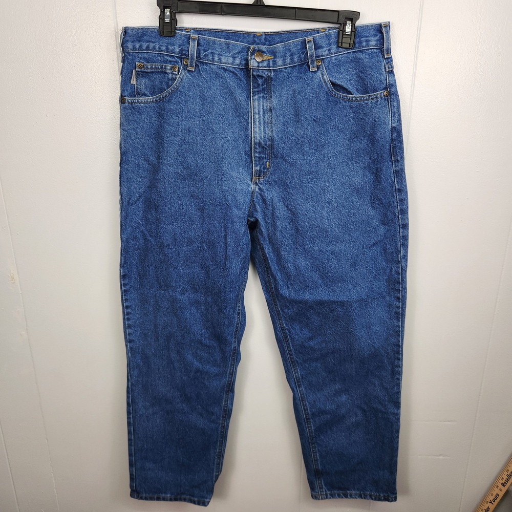 Carhartt Jeans Mens 40x30 Blue Relaxed Fit B17DST Denim Classic‎ Workwear Pants